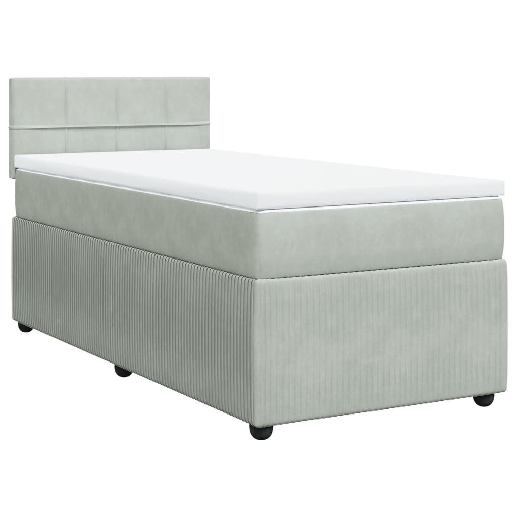 vidaXL Bett Boxspringbett mit Matratze Hellgrau günstig online kaufen