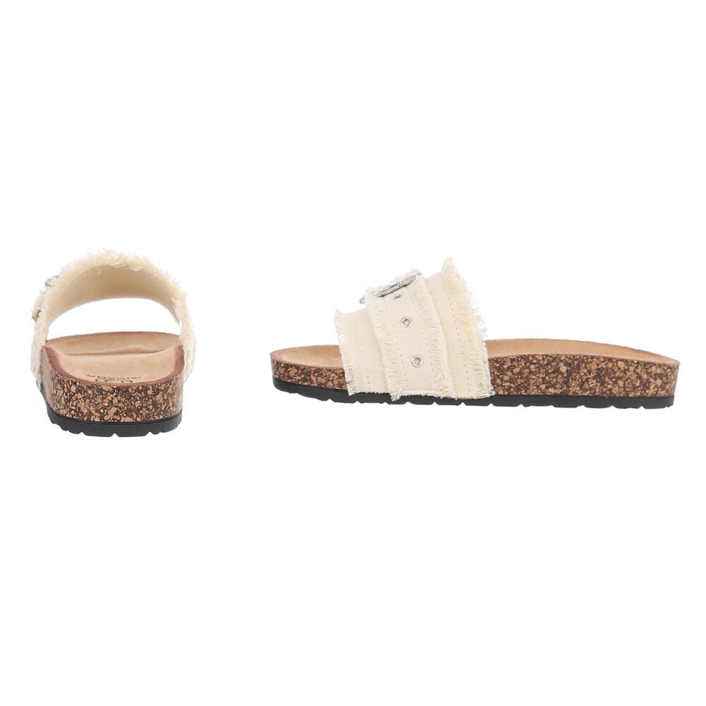 Ital-Design Komfortable Slides für Freizeit & Strand - Hohe Bequemlichkeit Pantolette (89319144) Flach Pantoletten in Beige – Bild 5 von 5