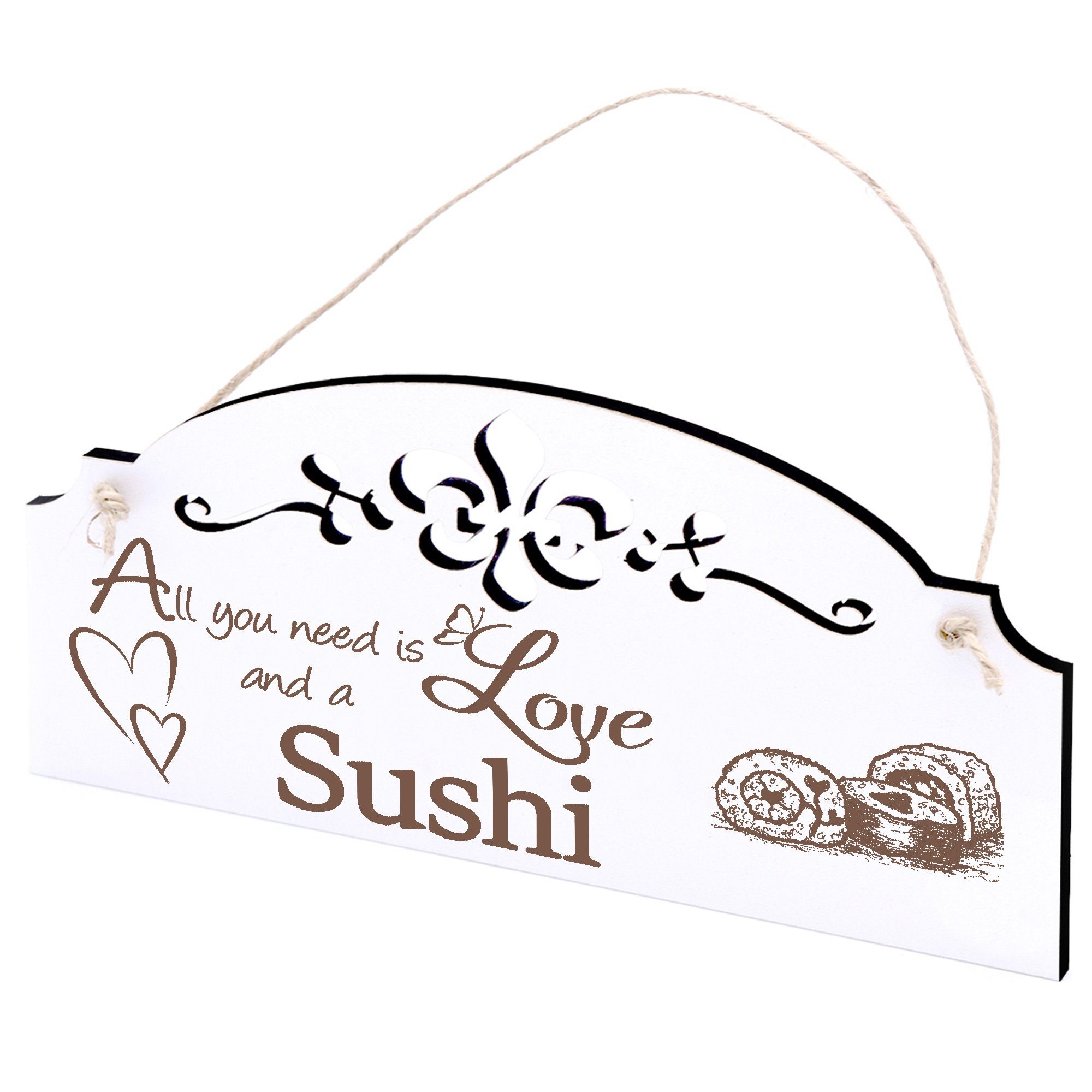 Dekolando Hängedekoration Sushi Deko 20x10cm All you need is Love