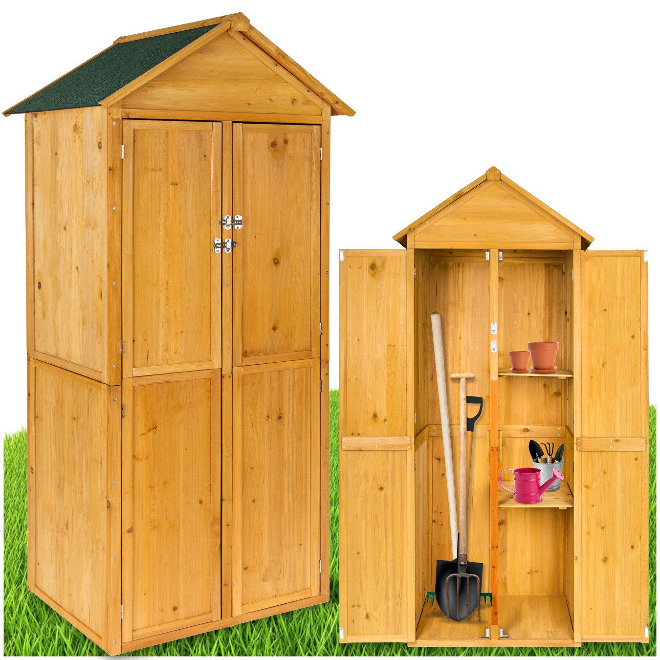 tectake Geräteschrank Gartenschrank mit Satteldach (Bausatz, günstig online kaufen