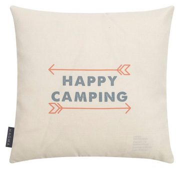 Kissenbezug Magma Kissenhülle Camping Zelt - ca.40x40cm - robuster Kissenbezug mit Zelt Spruch für Camper Outdoor Campingurlaub, Magma Heimtex