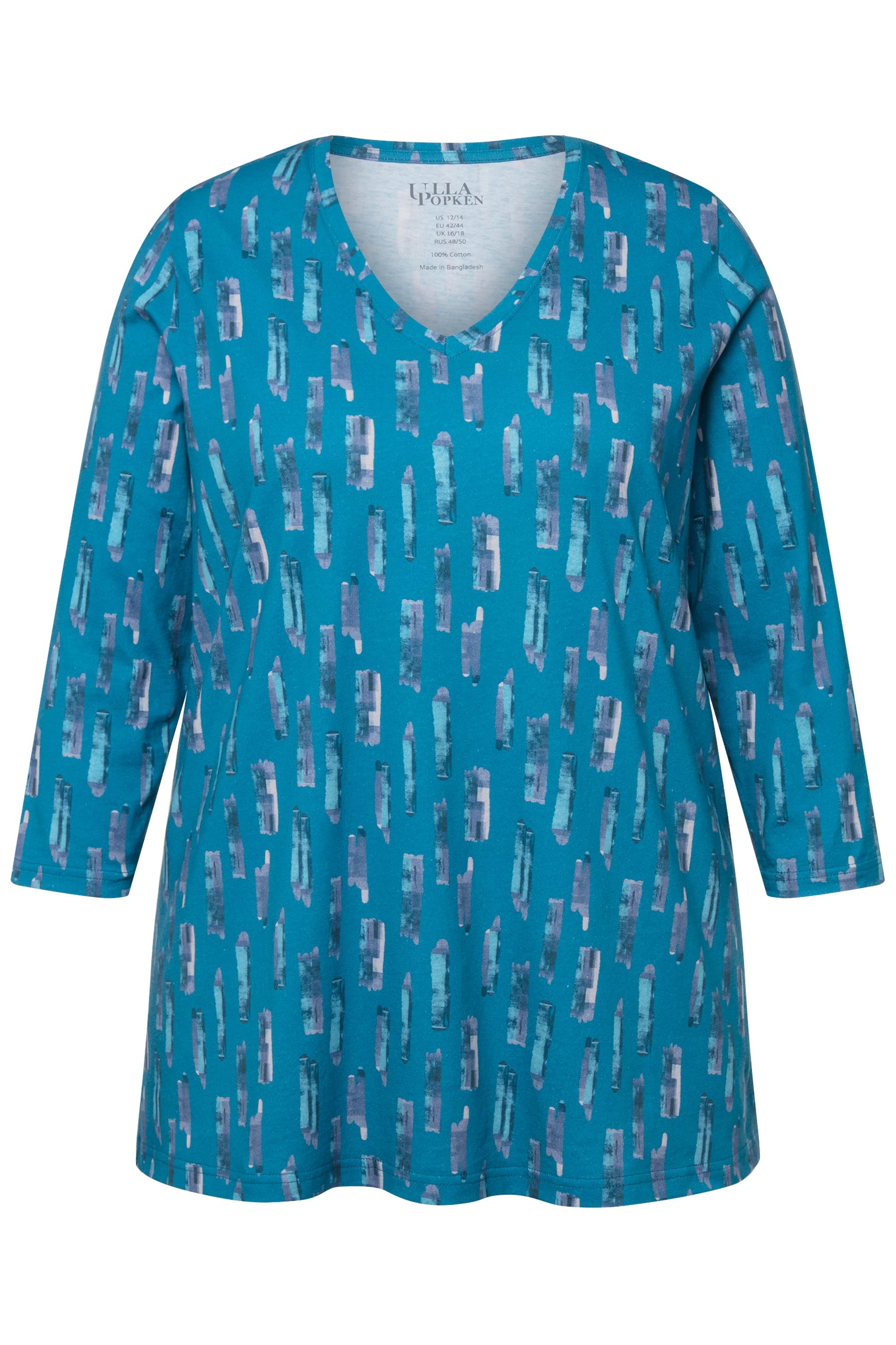 Ulla Popken Longshirt Longshirt A-Linie V-Ausschnitt günstig online kaufen