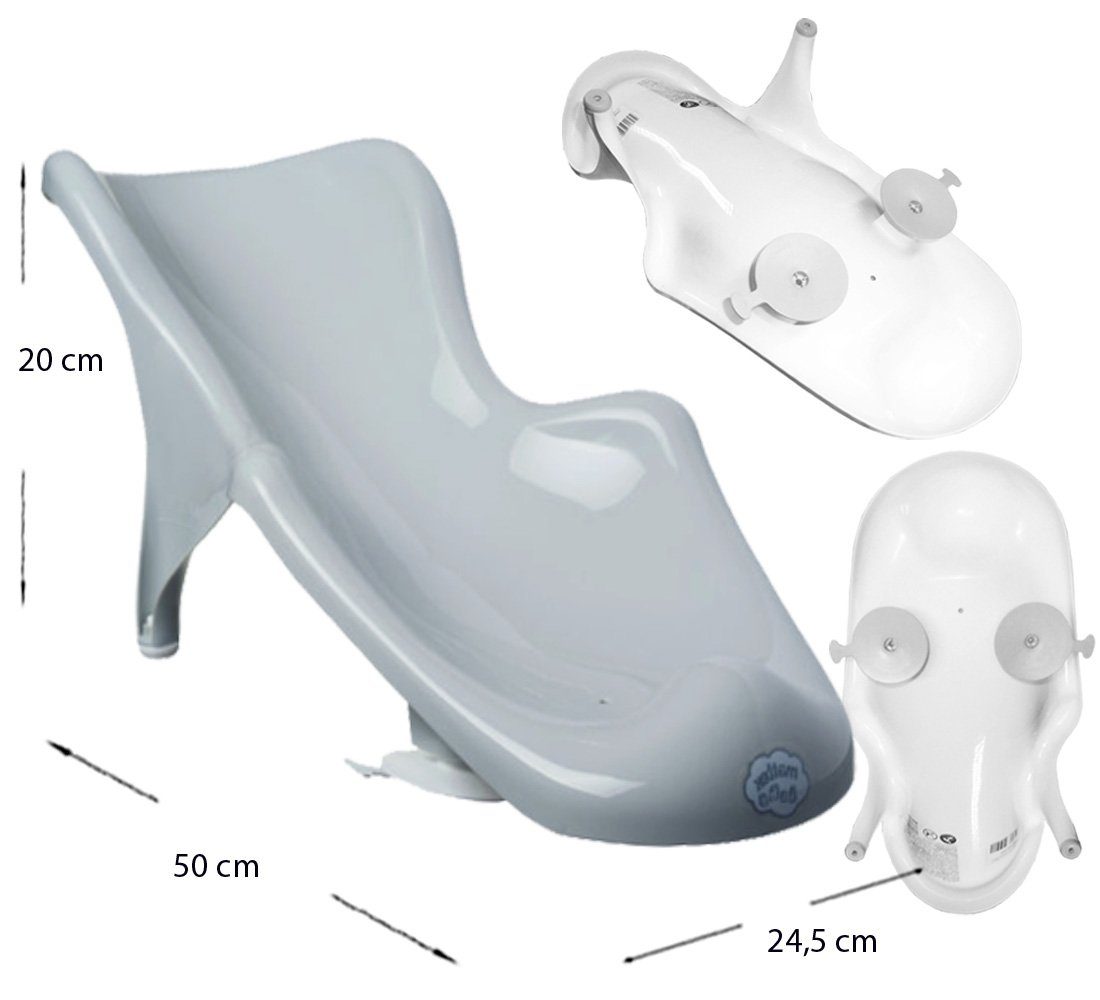 Baby 4 Classic - WC SET SITZ (Made + Wanne TOPF Grau Badeset + + Ständer Babybadewanne cm, Grau 84 in Teile **WANNE Europa), GESTELL** + Maltex AUFSATZ +