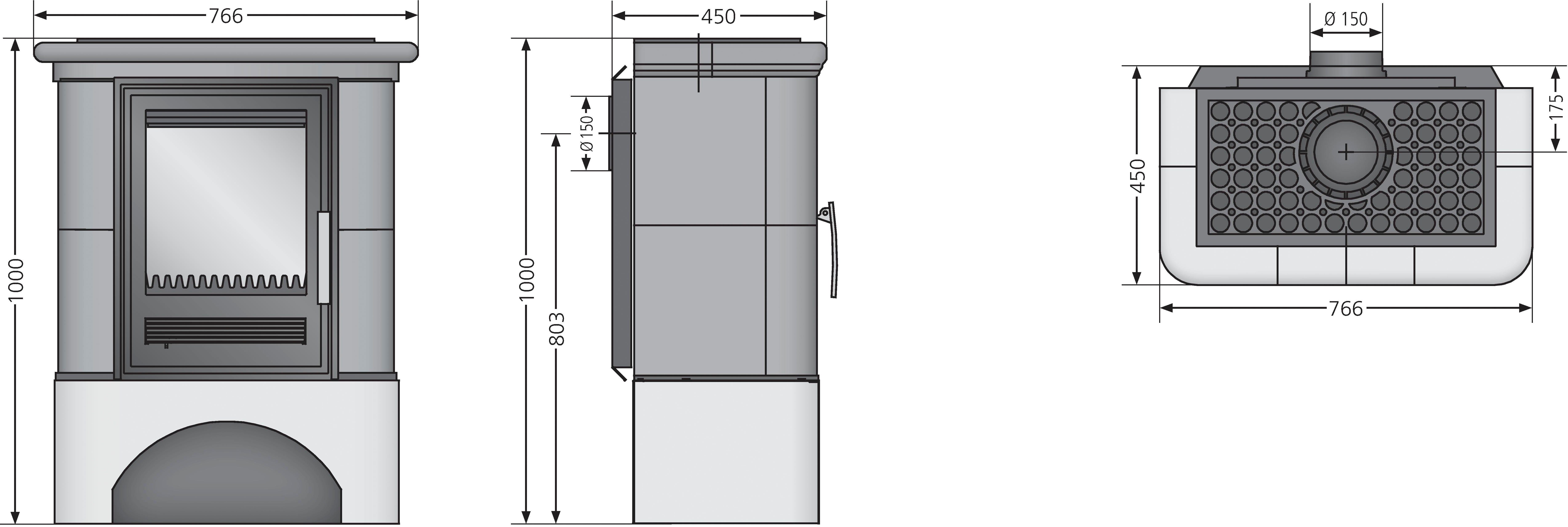 JUSTUS Kaminofen Bavaria, 7 kW, Zeitbrand günstig online kaufen