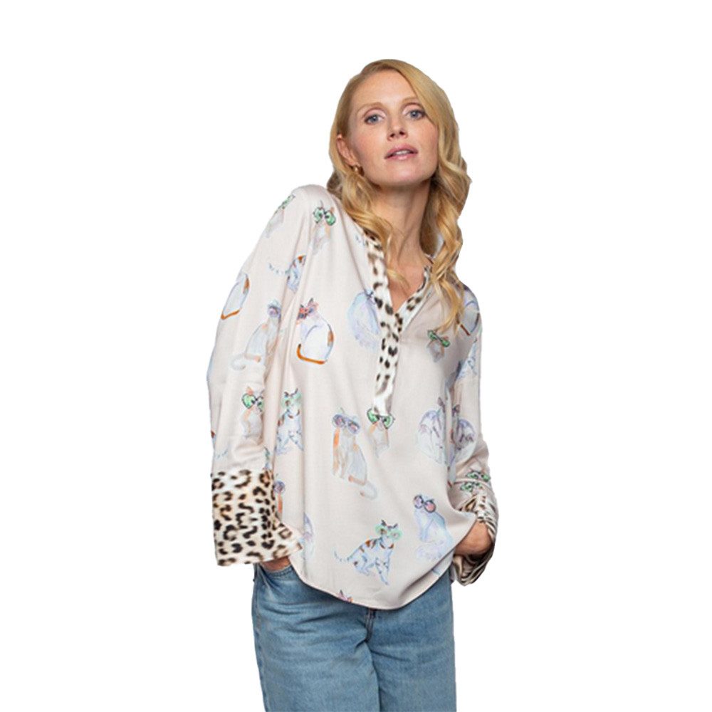Emily Van Den Bergh Shirtbluse Cat-Print günstig online kaufen