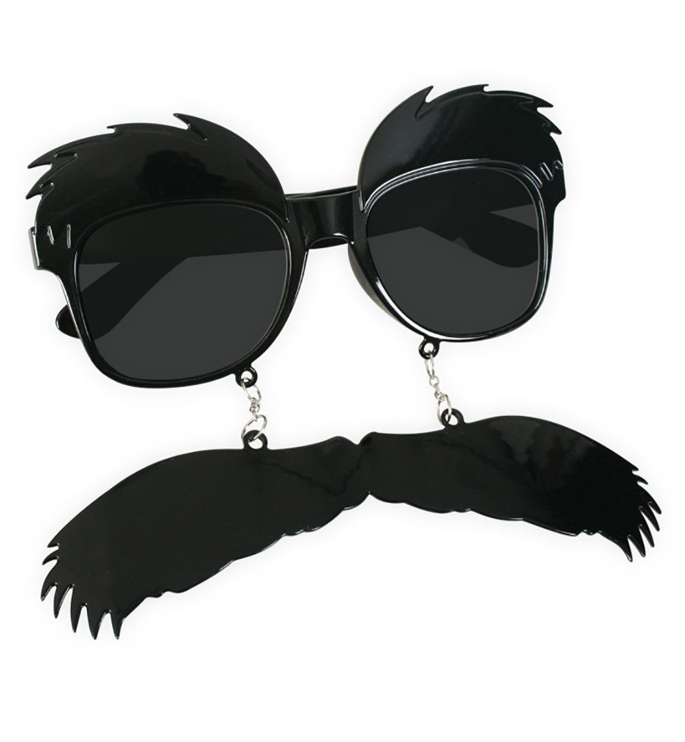 Fries Kostüm Brille mit Bart und Augenbrauen Schwarz Halloween Karneval Fasching