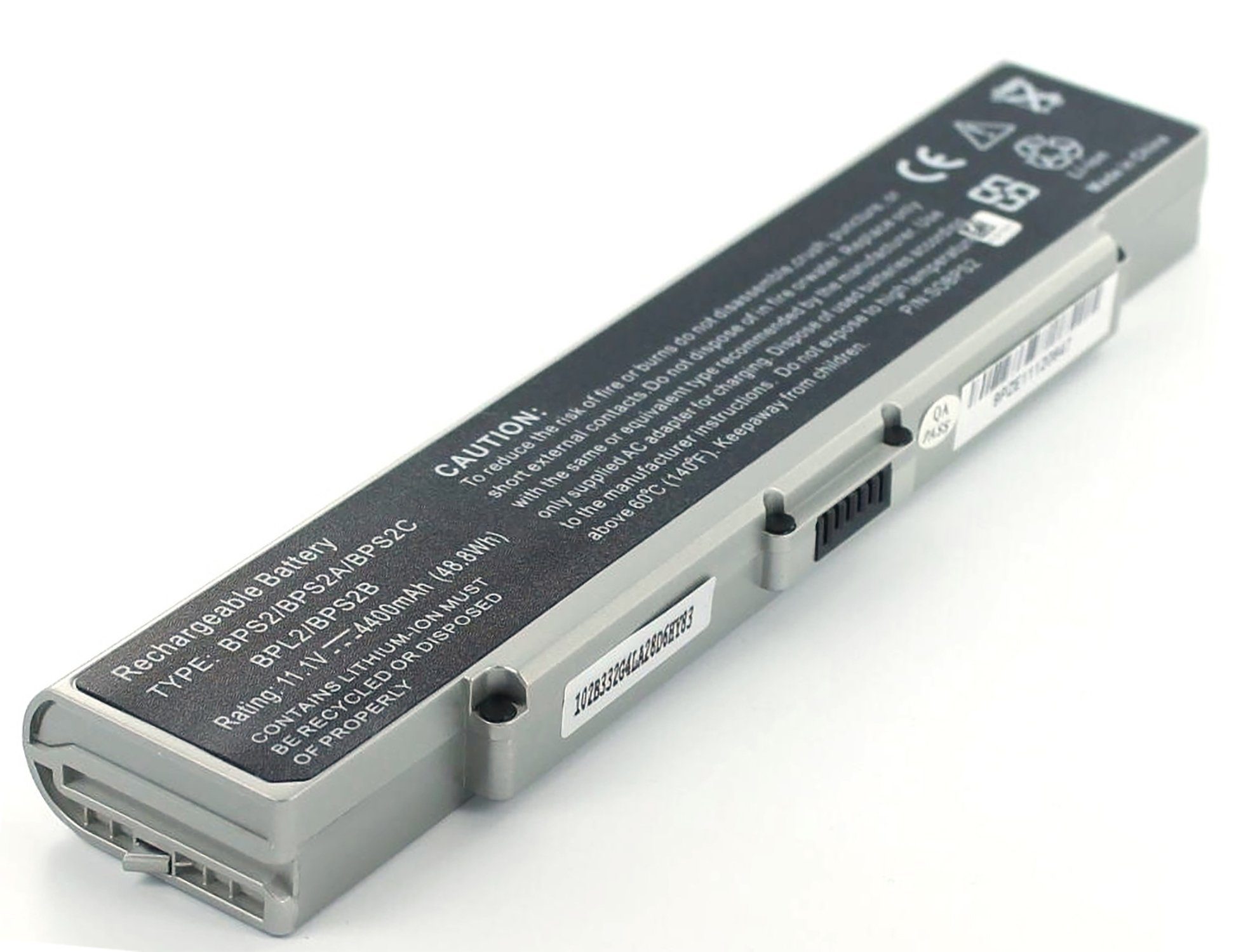 Akku Silberfarben Akku MobiloTec kompatibel mAh (1 4400 St) mit Vaio Akku PCG-7M1M Sony