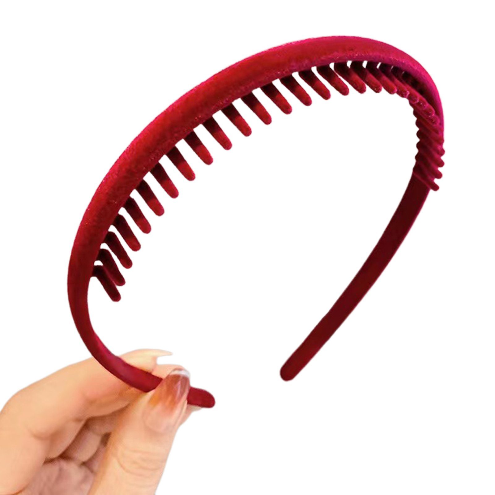 Blusmart Diadem Einfaches Und Winter, Herbst Personalisierte roter Haarband Feinzahn Beflocktes Für
