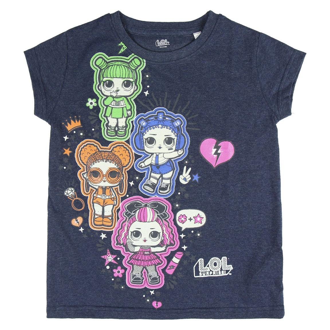 L.O.L. SURPRISE! Print-Shirt LOL Surprise Glow in the Dark Kinder T-Shirt Gr. 110 bis 140, 100% Baumwolle