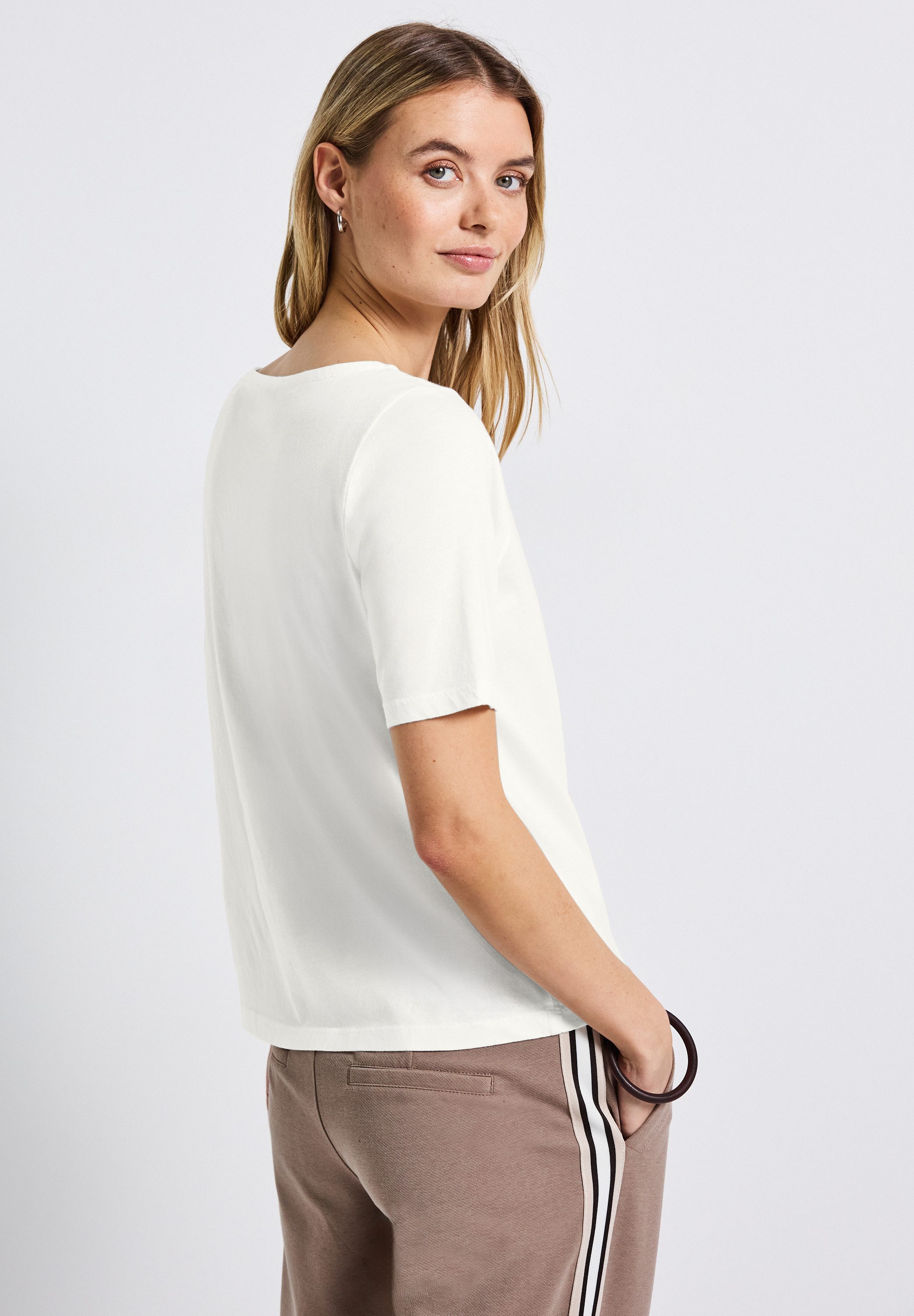 STREET ONE T-Shirt U-Boot Ausschnitt, Basic günstig online kaufen