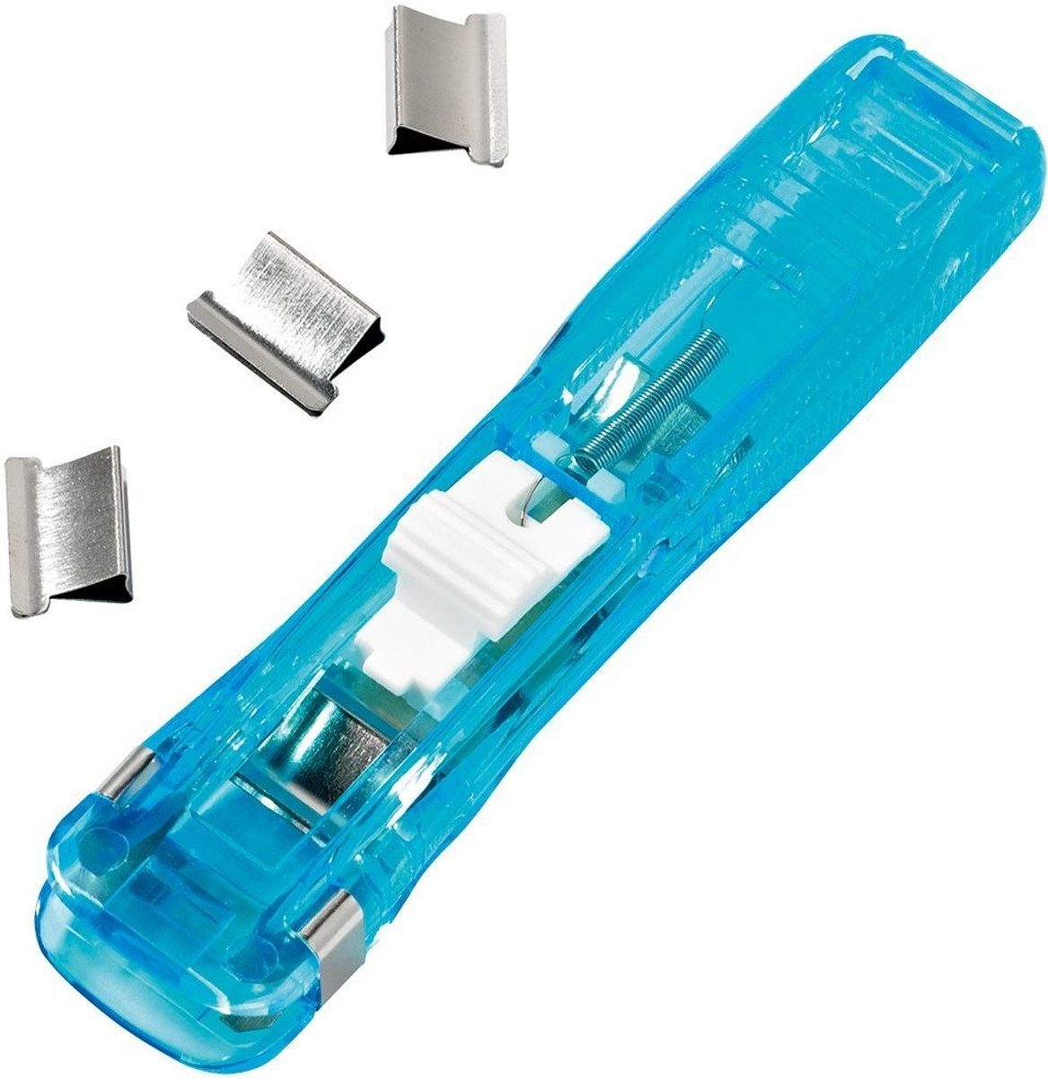 ALCO Heftgerät Power Clipper Kunststoff 20 Blatt blau-tranparent