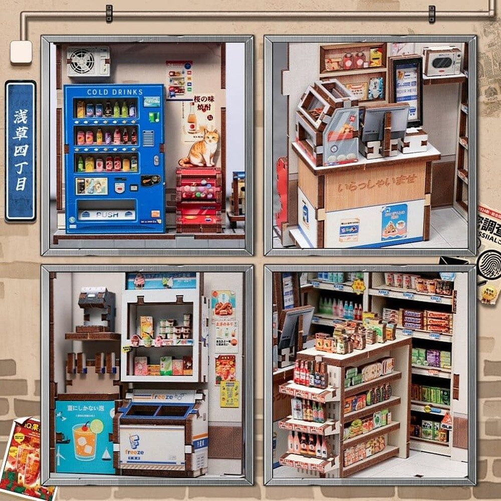 Cutebee Modellbausatz Miniature House Model Kit Beika-cho Convenience Store 22 x 15 cm