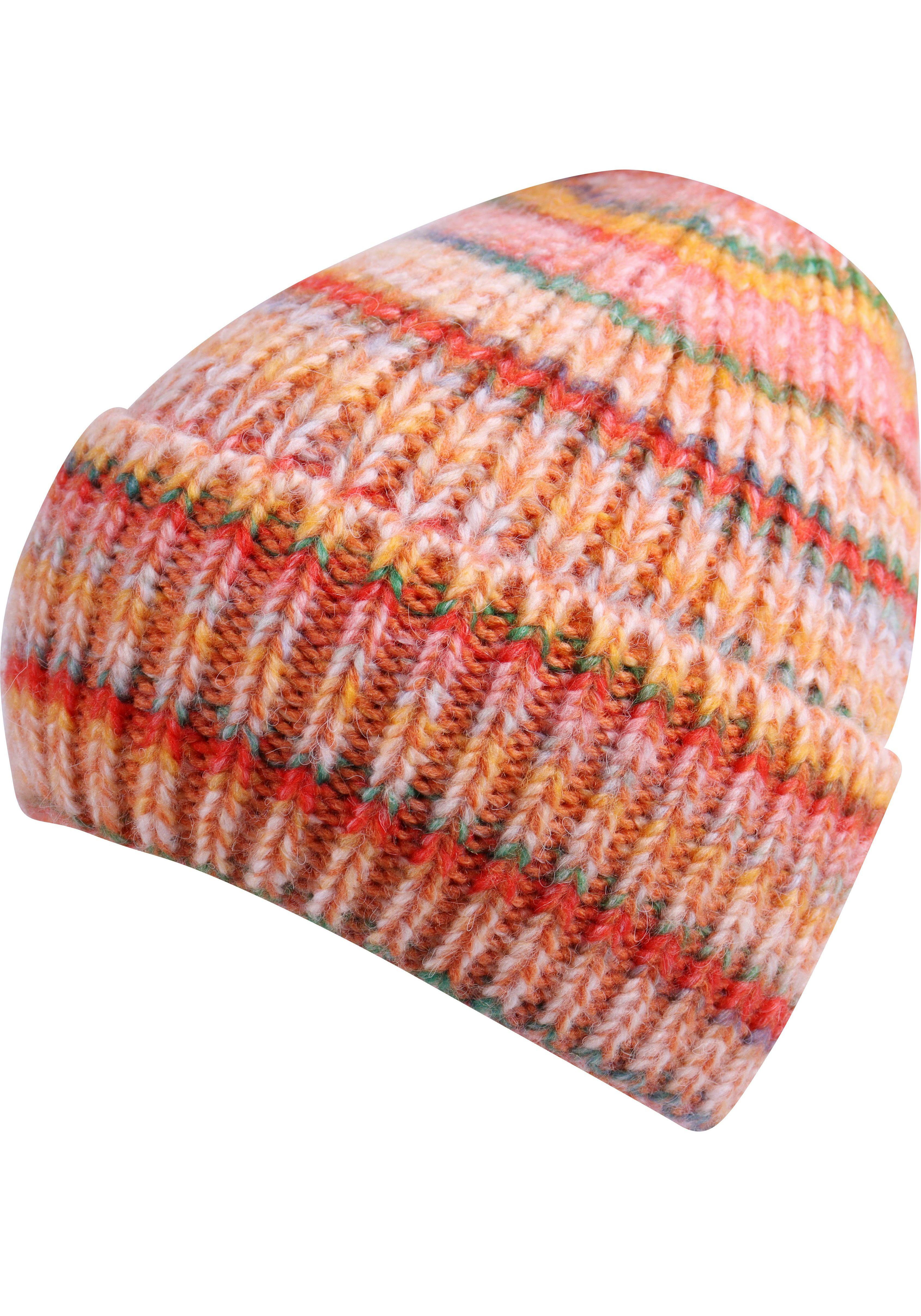 Jela London Damen Strickmütze Mit Ripp-Optik & Fellbommel – Breite Krempe, Einheitsgröße, 100% Acryl