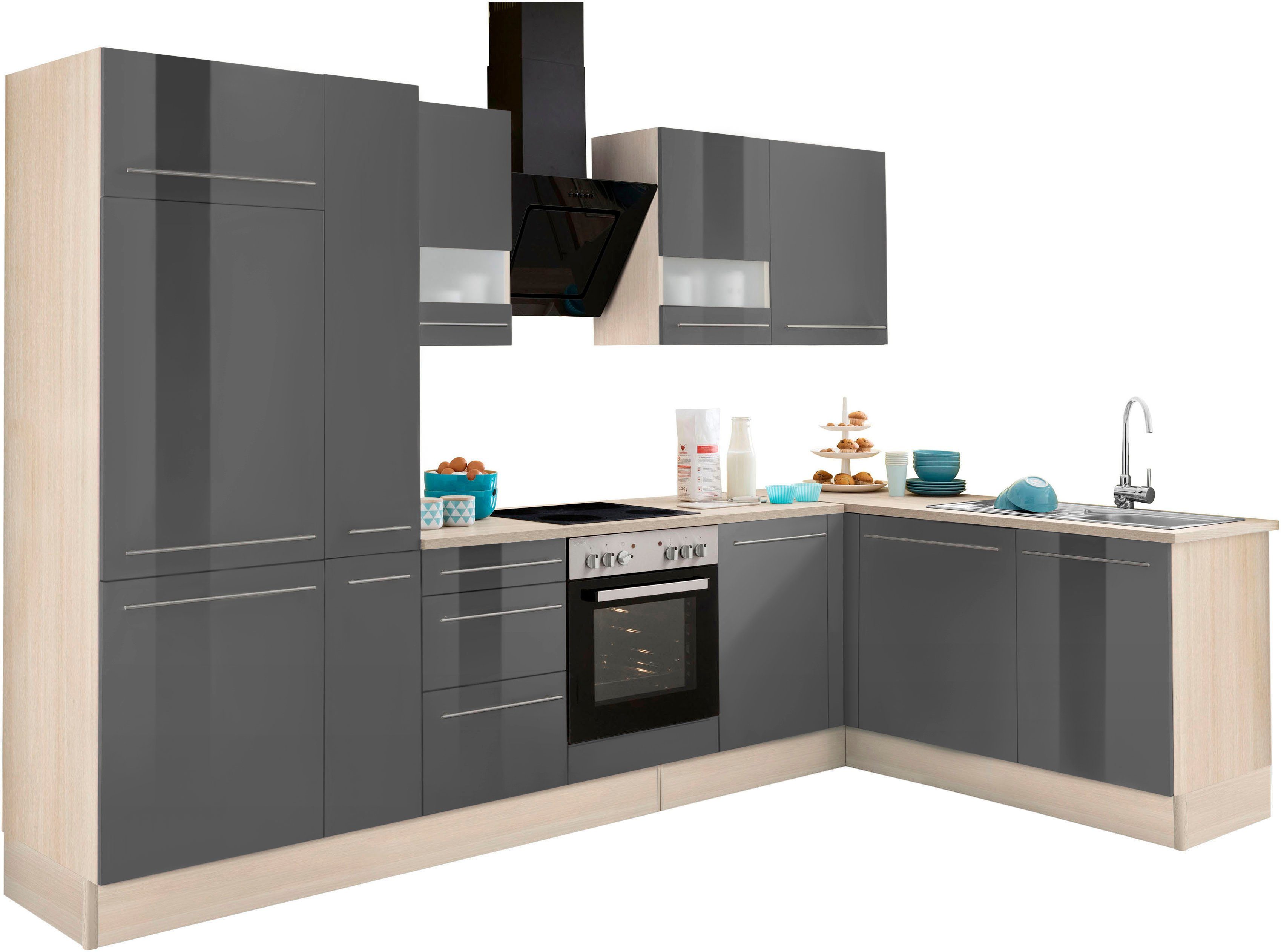 OPTIFIT Winkelküche Bern, Stellbreite 315x175 cm,wahlweise mit E-Geräten,höhenverstellb.Füße