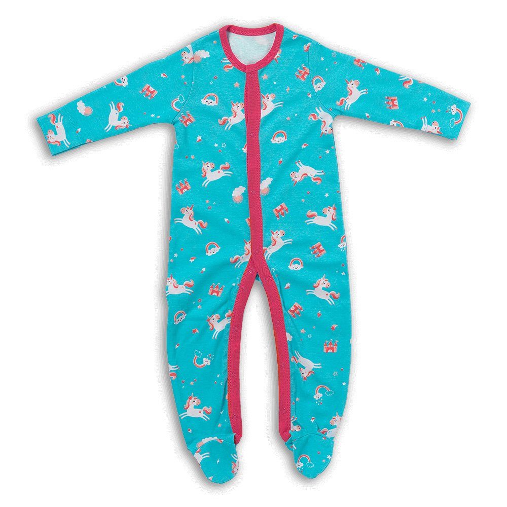 Schlummersack Schlafanzug Bio Baby-Schlafanzug langarm OEKO-TEX 2er Einhorn zertifiziert Pack