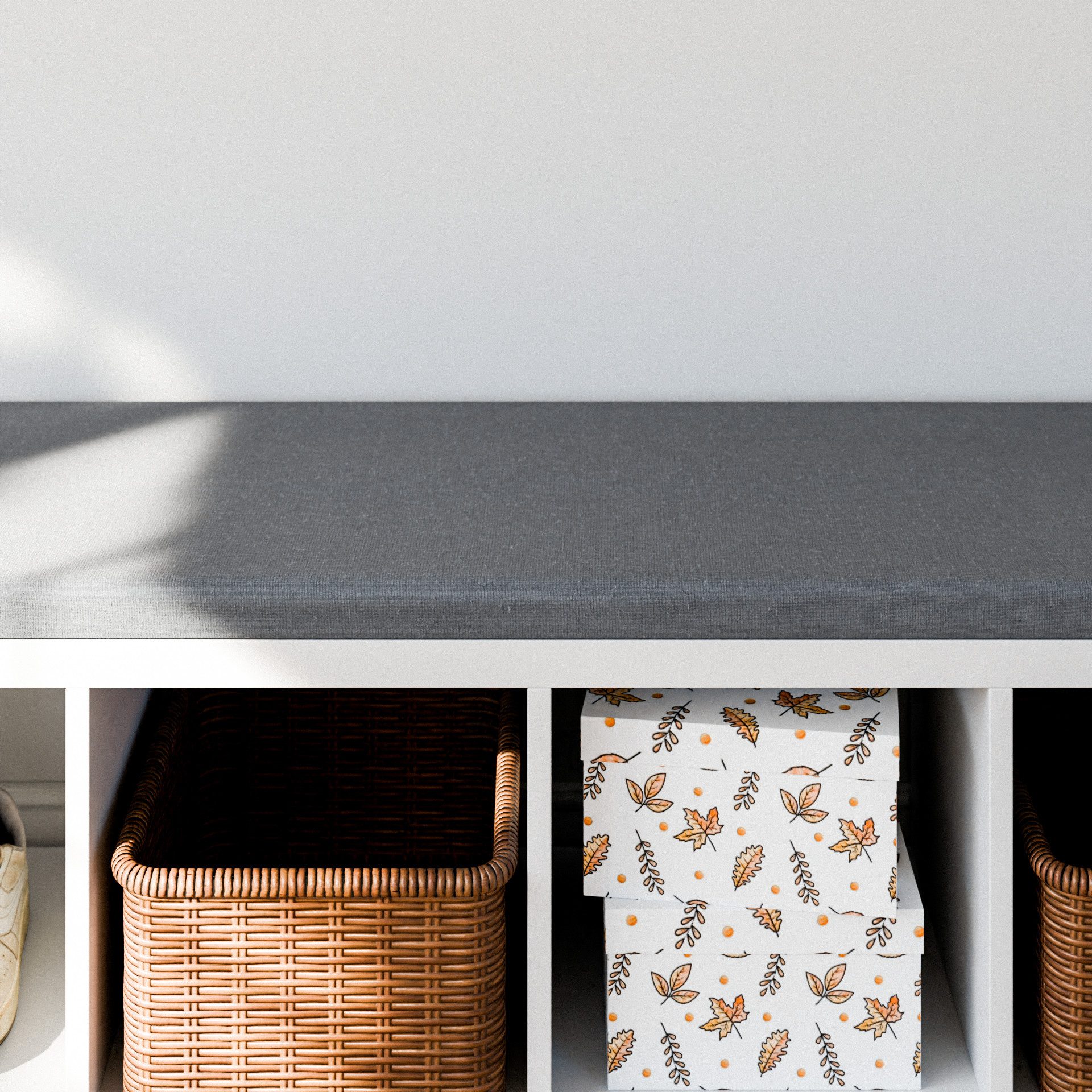 Clutter Cover Sitzkissen für Kallax Regal, Grau, Sitzauflage 4cm Dick, für 2er, 3er oder 4er Kallax, Polster mit abnehmbarem Bezug – Bild 5 von 5