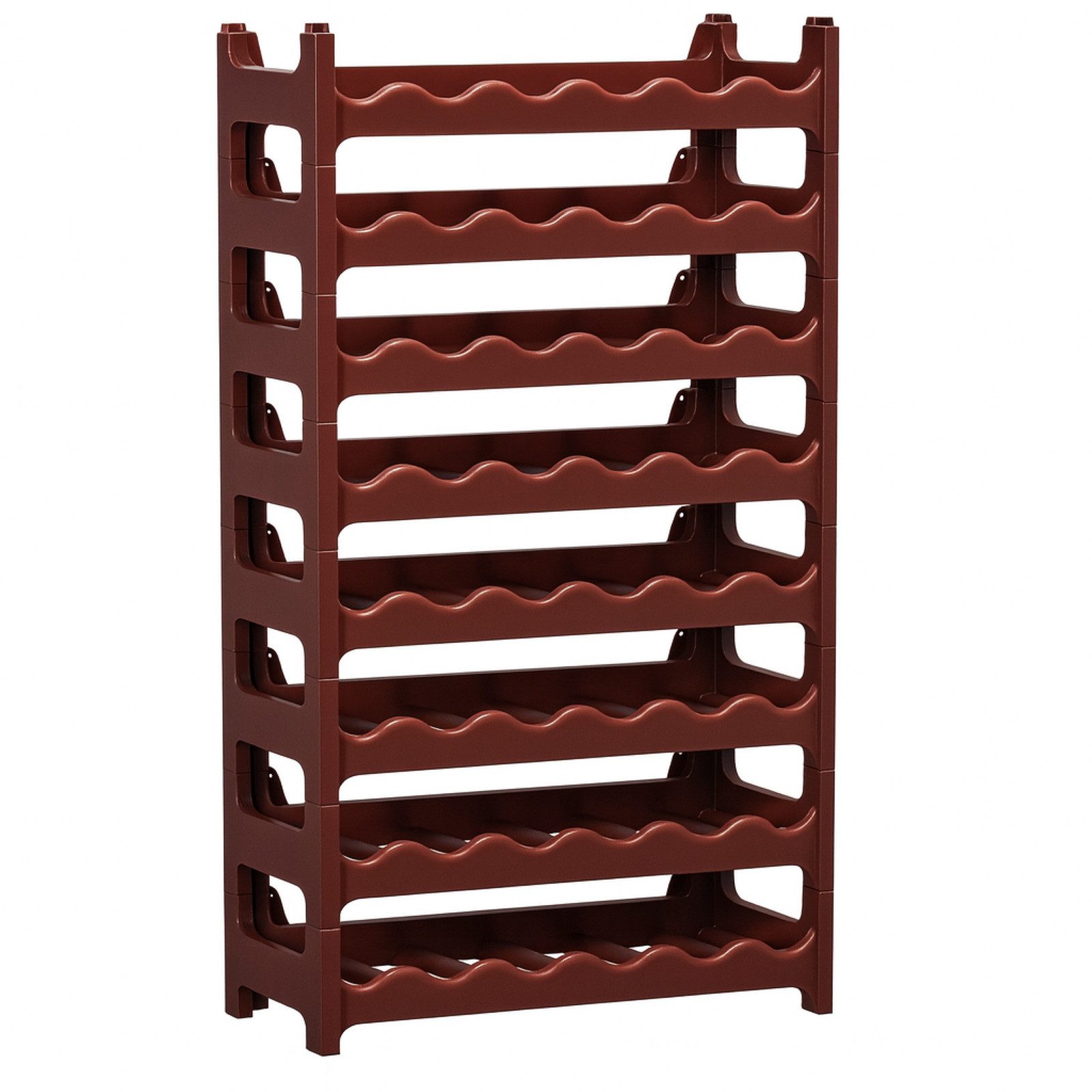 BURI Flaschenregal Weinregal stapelbar Flaschenregal Braun erweiterbar Wein Regal
