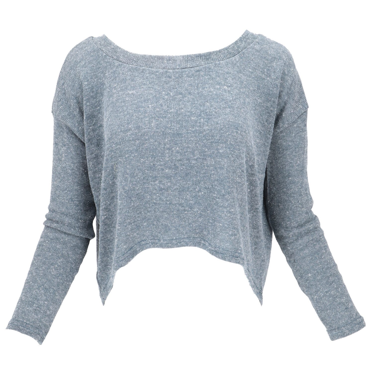 Guru-Shop Longsleeve Kurzer Pullover, Boho Feinstrick Shirt - blau alternat günstig online kaufen
