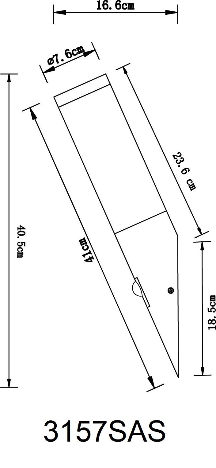 cm 7.60x41 7.60x41 GLOBO BOSTON Wandleuchte grau Lighting LEUCHTEN GLOBO (DH Außenleuchte, DH Außenleuchte cm)