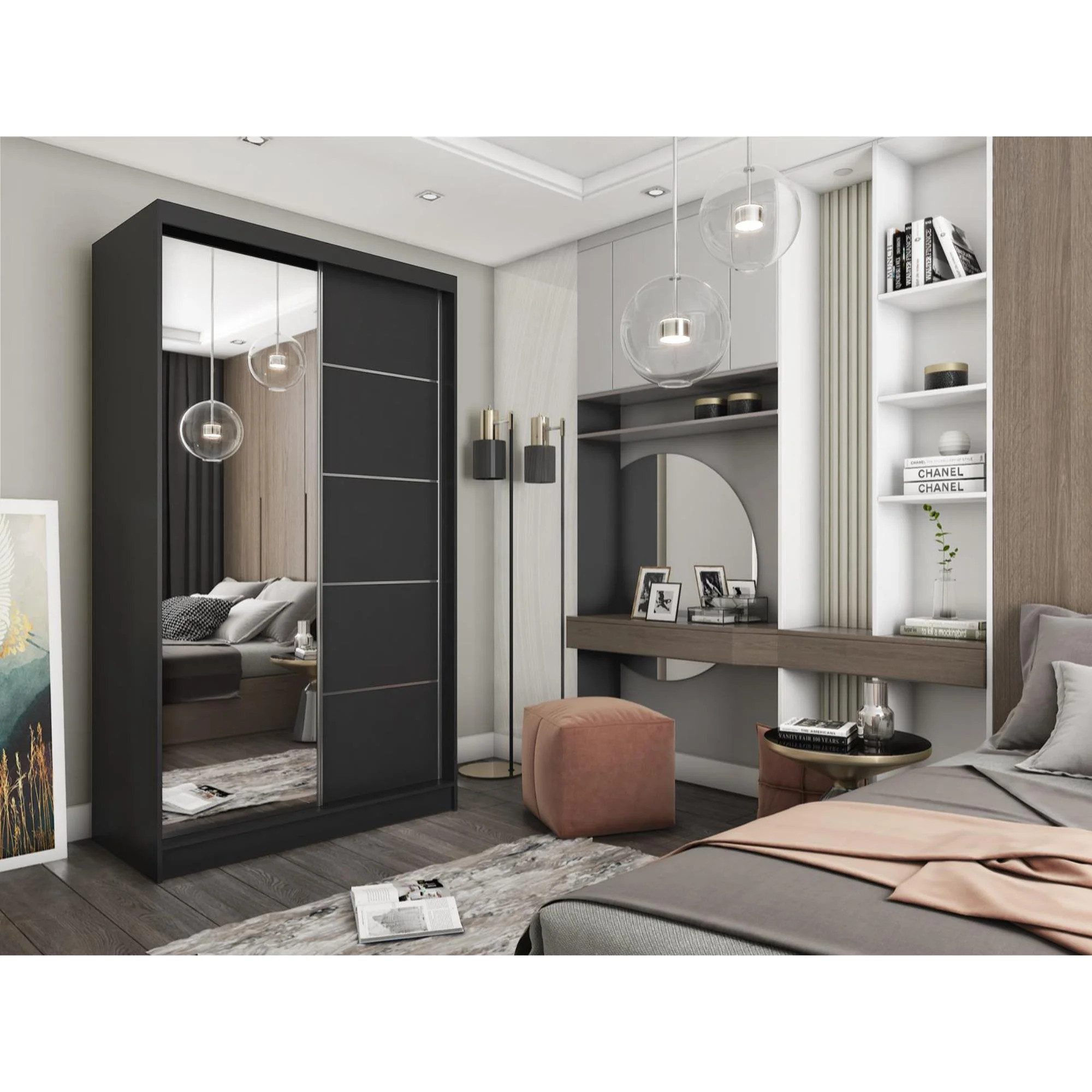 Beautysofa Schwebetürenschrank Marika (Garderobenschrank mit Spiegel günstig online kaufen