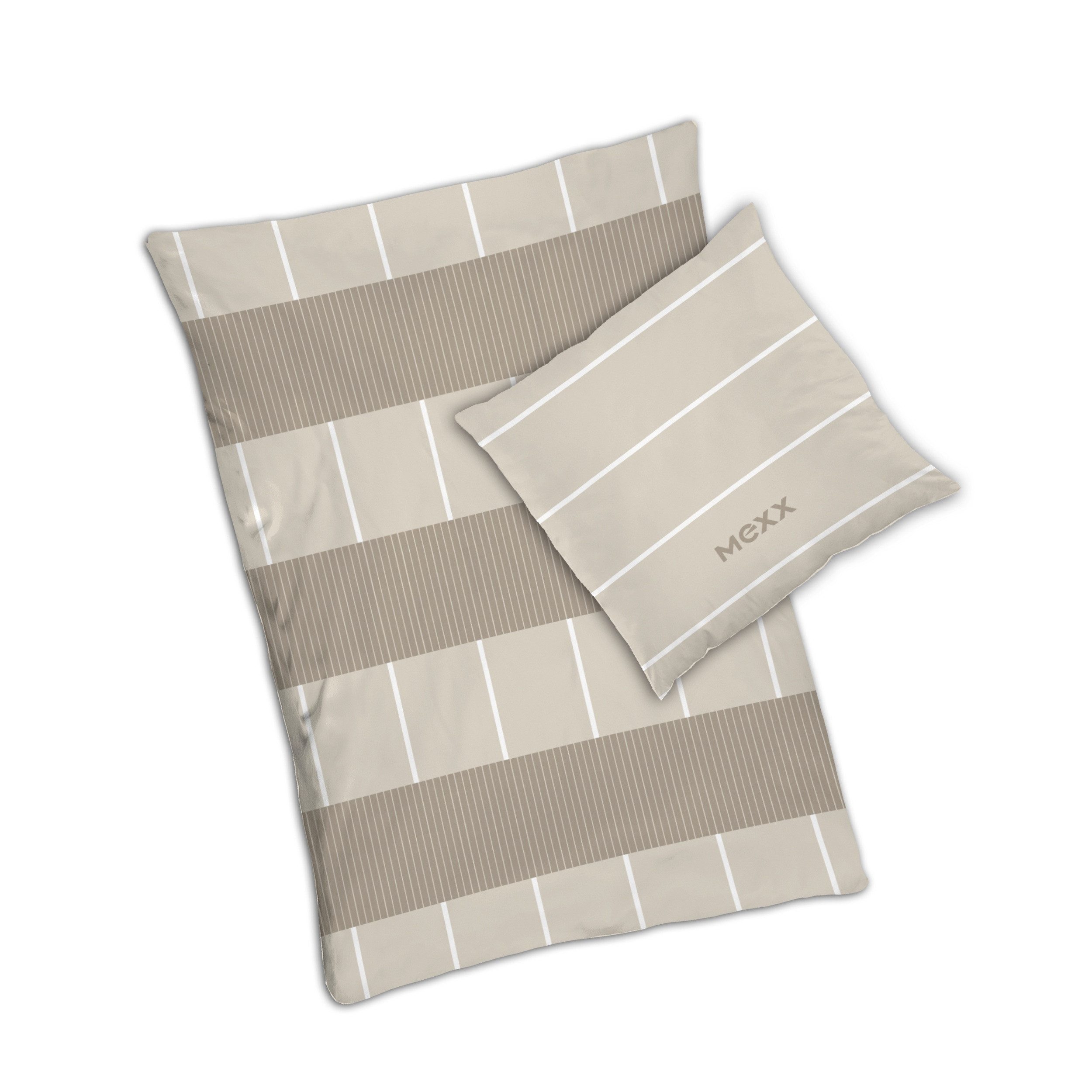 Mexx Bettwäsche Set 2-teilig 135x200 80x80 cm aus 100% Baumwolle im zeitlosen Design, Renforcé, 2 teilig, mit YKK-Reißverschluss