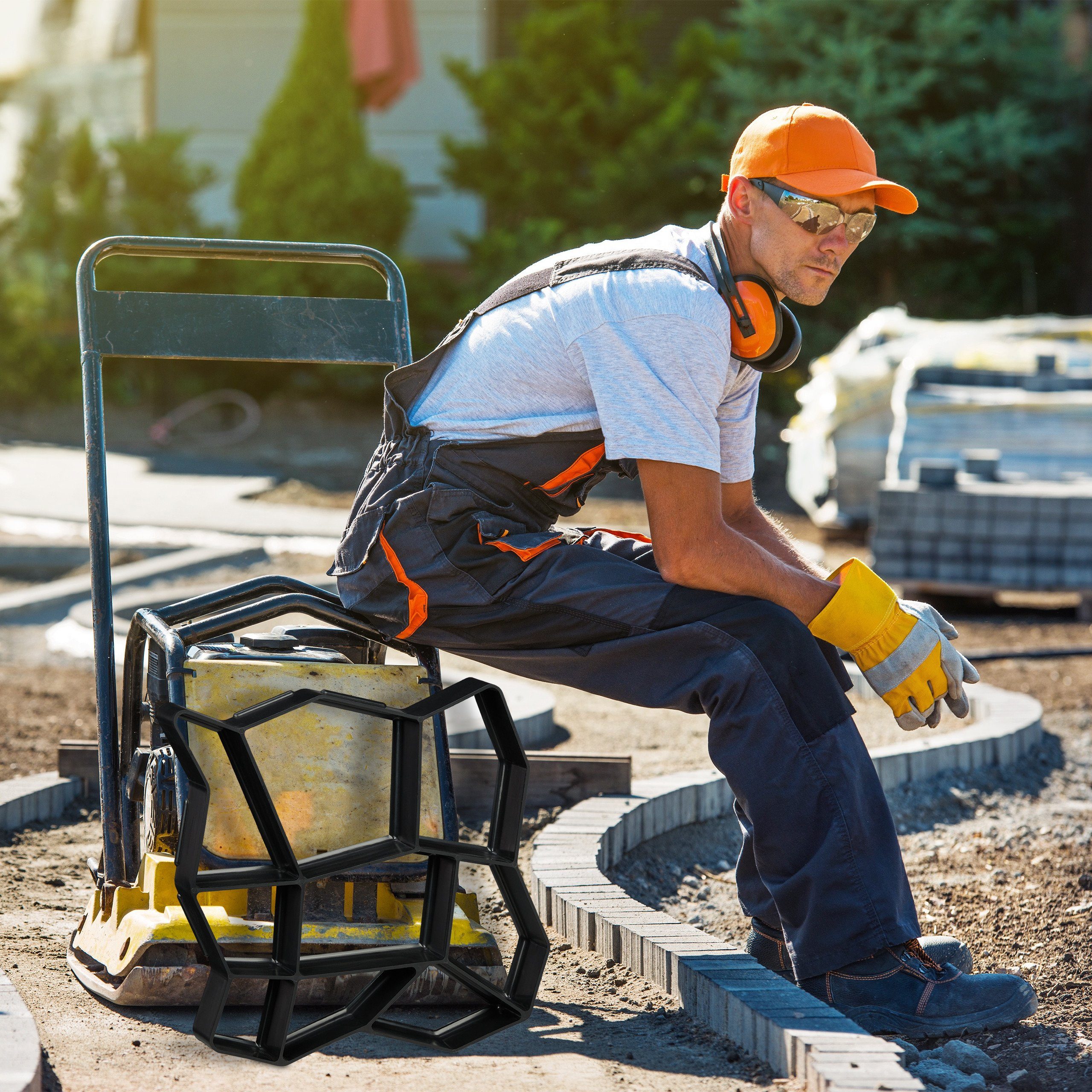 relaxdays Trittsteine 8 x Pflasterform 9 Kammern 35 x 35 cm, 35x35 cm