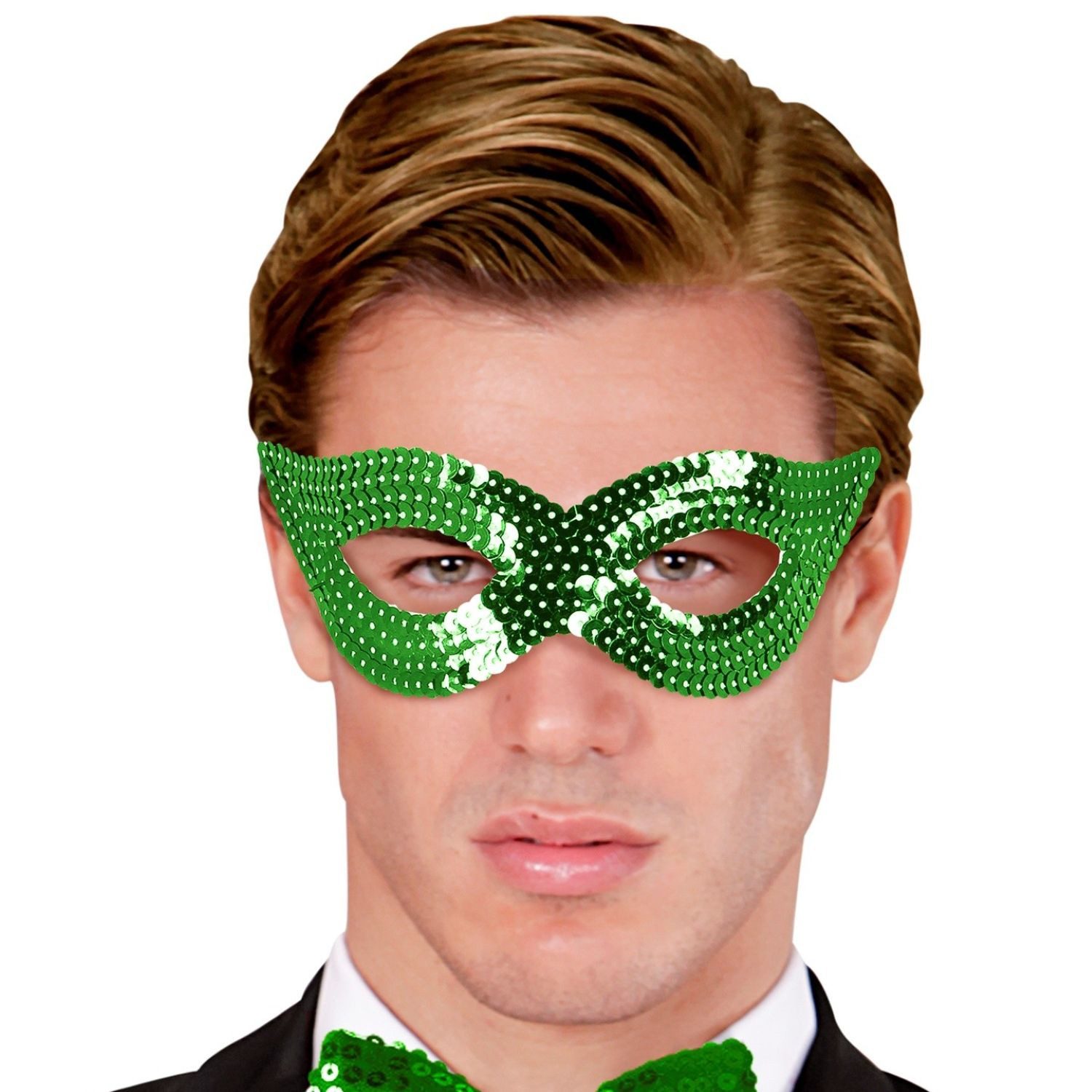 Widmann S.r.l. Verkleidungsmaske Augenmaske mit Pailletten 'Katzenauge' - 05912, G