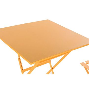 DKD Home Decor Garten-Essgruppe Tisch-Set mit 2 Stühlen DKD Home Decor Senf Metall 60 cm 3 teilig 60 x
