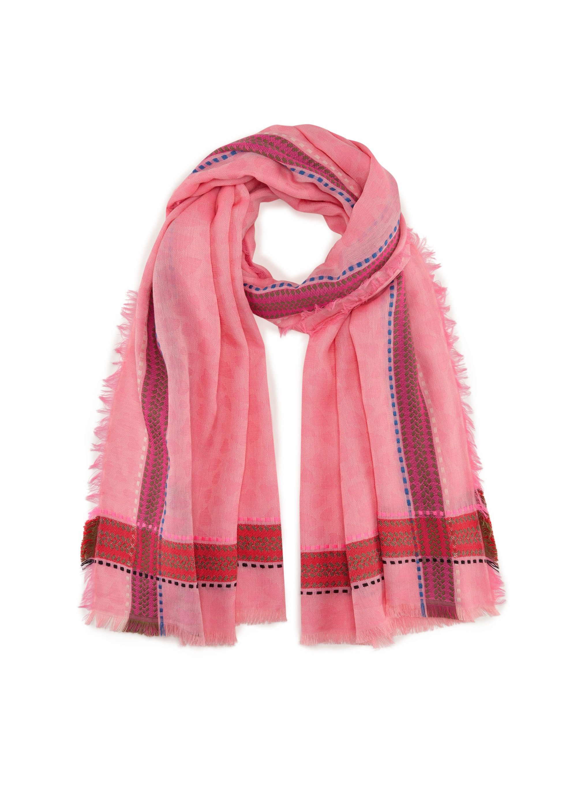 Codello Schal Codello Damen Schal mit Herzmuster beidseitig tragbar, Fransenabschlüsse