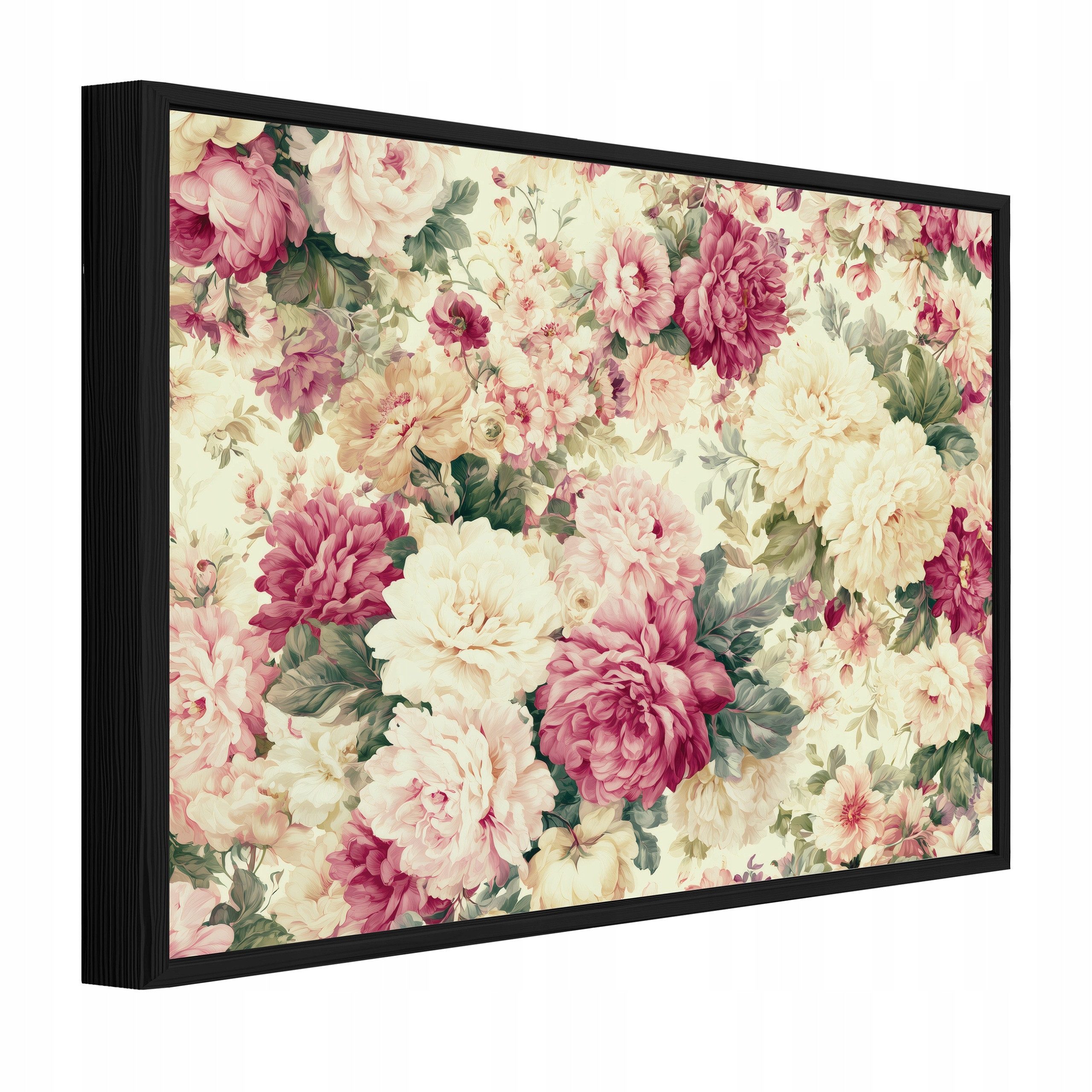 Wallarena Leinwandbild Pfingstrosen Boho Stillleben Beige Bilder Wohnzimmer Wandbild, Pfingstrosen (Leinwandbild, 1 St), Leinwand Bilder mit Rahmen Wohnzimmer Schlafzimmer Wandbild 40x30 cm