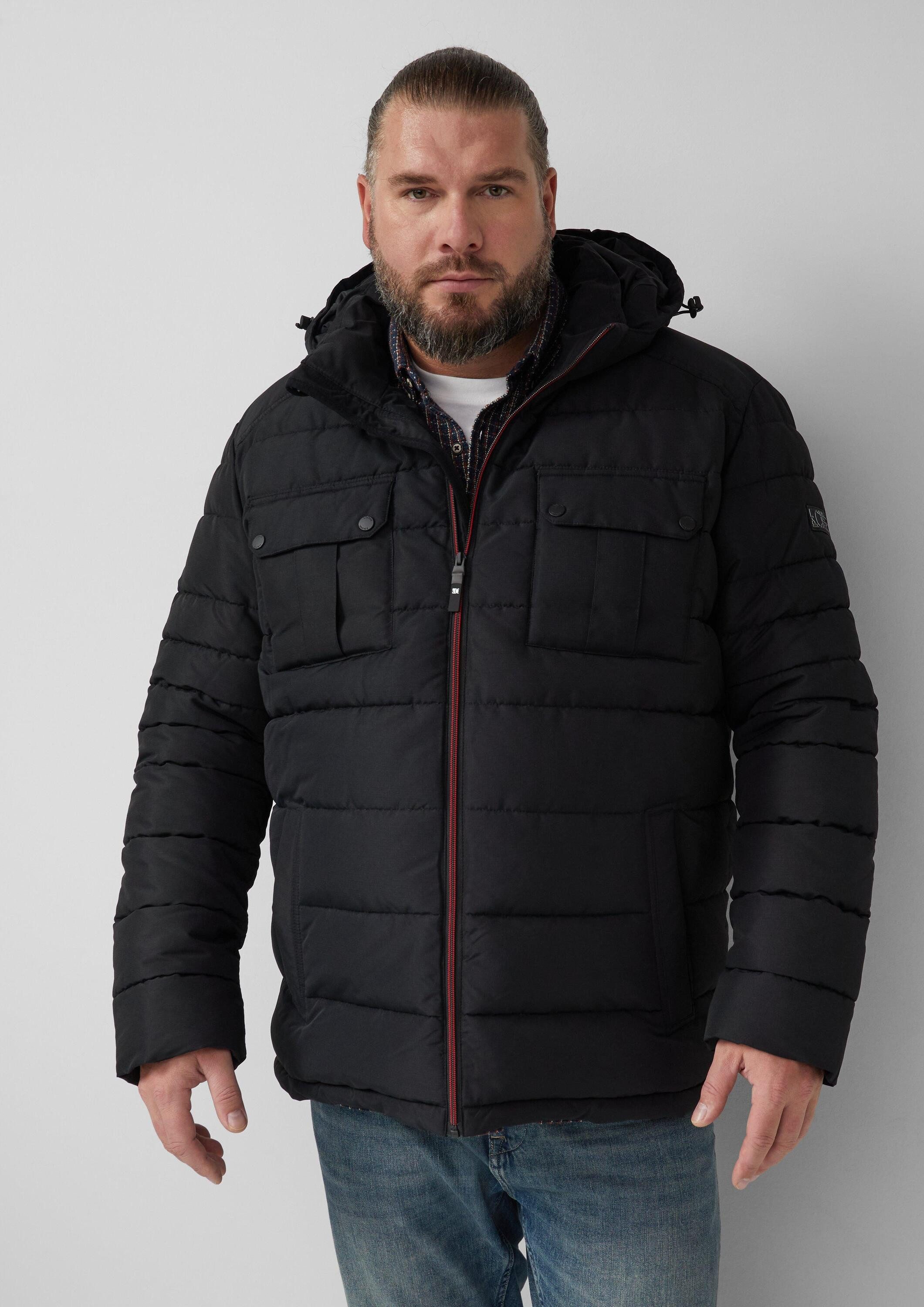 s.Oliver Winterjacke Outdoor-Jacke Sportive Puffer-Jacke mit abnehmbarer Kapuze
