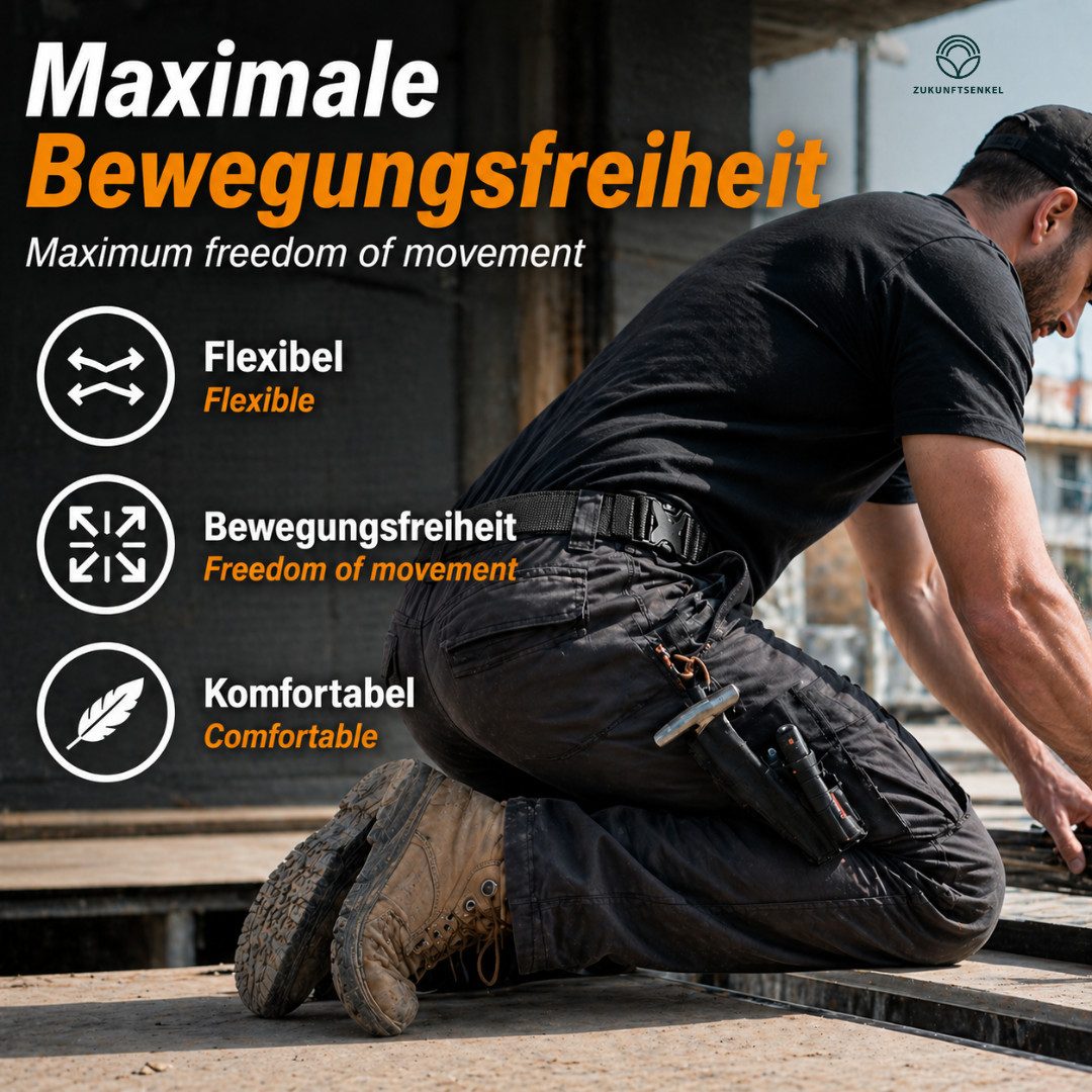 ZUKUNFTSENKEL Stretchgürtel Taktischer Gürtel Herren Schwarz Koppelgürtel (Militärgürtel 3,8cm Breite, 120cm - 180cm) Elastischer Stoffgürtel mit Schnellverschluss