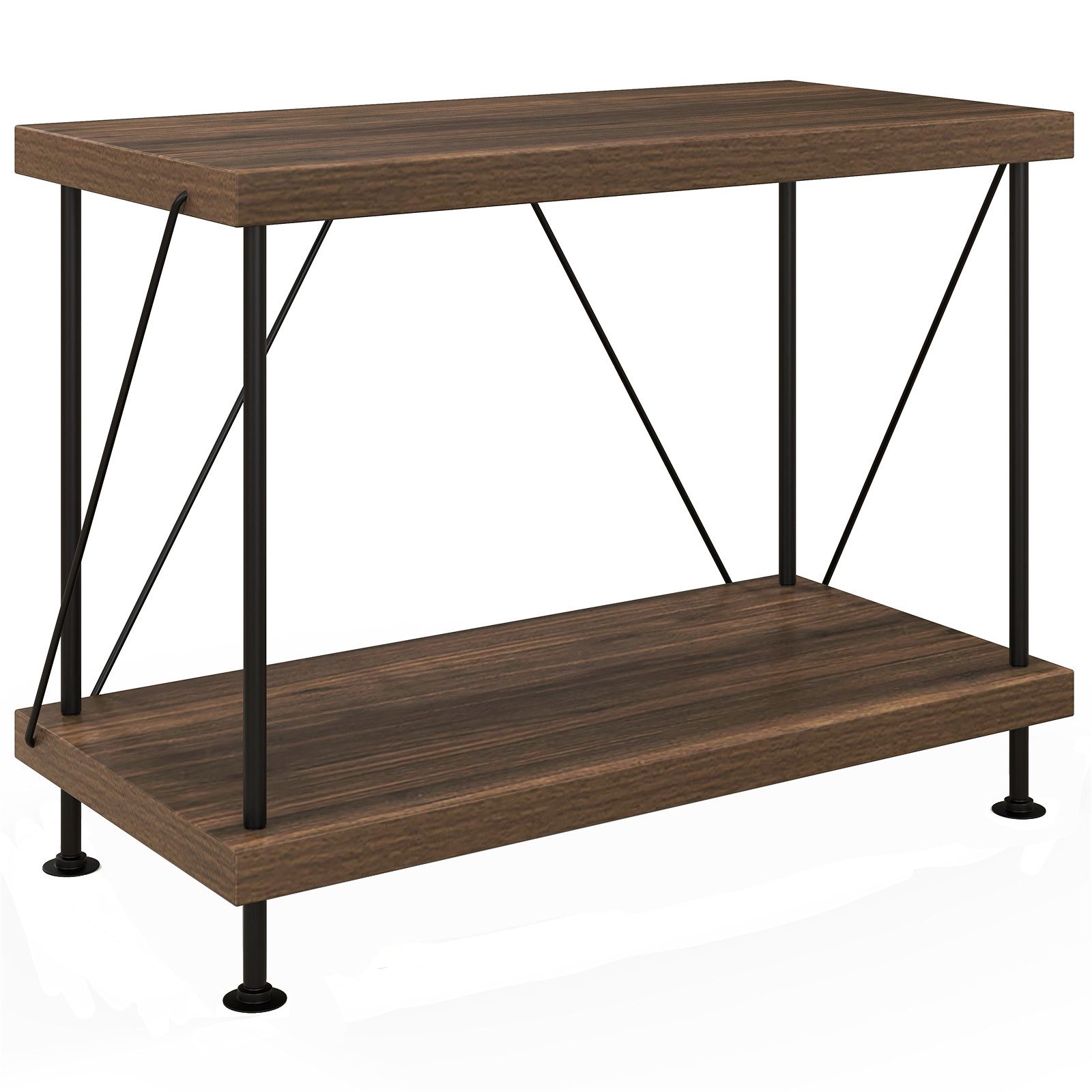 COSTWAY Bücherregal, Standregal stehend, Holz mit Metallrahmen, 60x29,5x45c günstig online kaufen