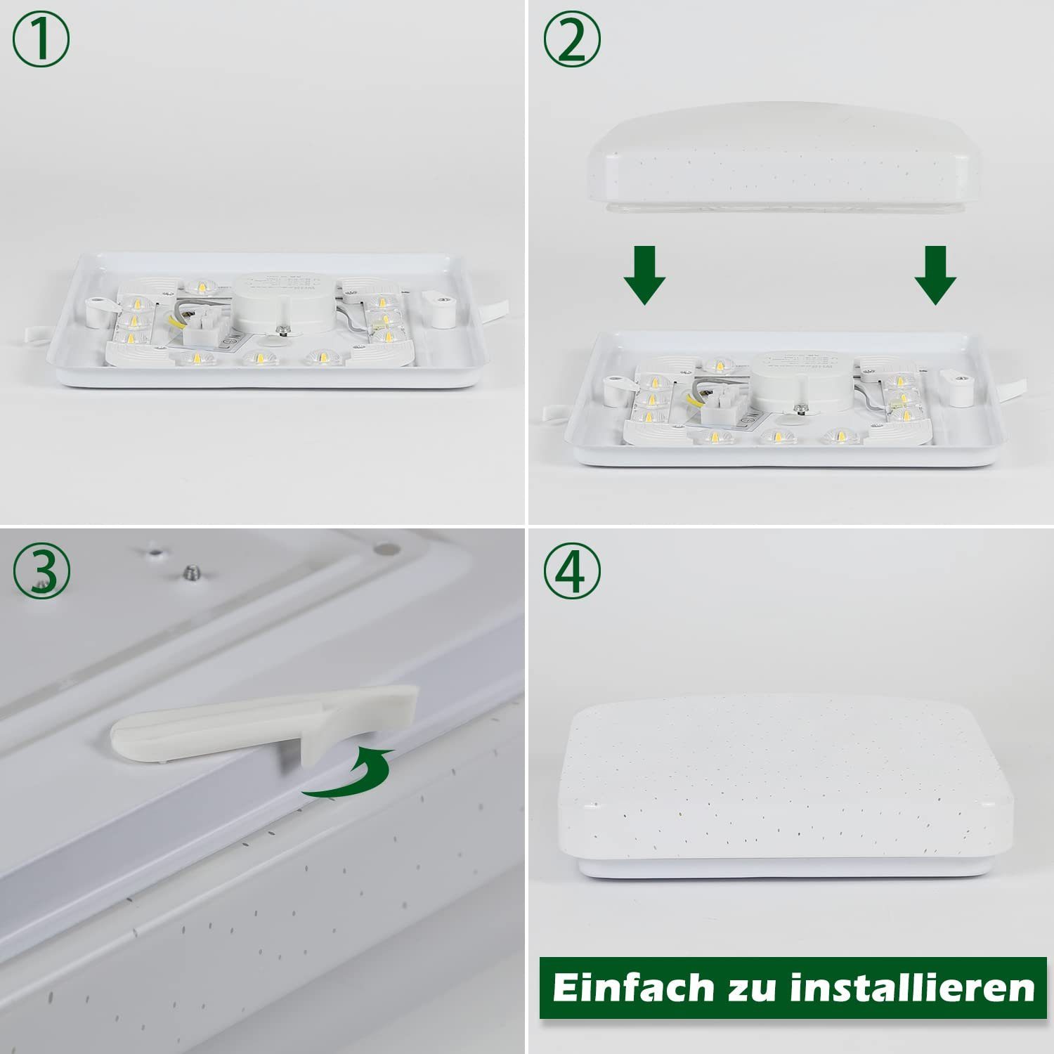 ZMH LED Deckenleuchte Wohnzimmer Modern 21CM Sternenhimmel Flurlampe für Schlafzimmer, LED fest integriert, 4000K – Bild 5 von 5