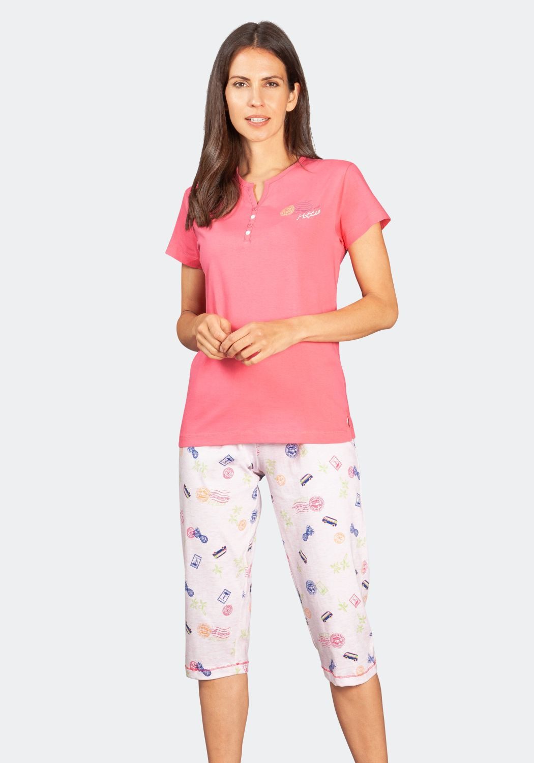 Hajo Schlafanzug Capri Schlafanzug, Premium Cotton