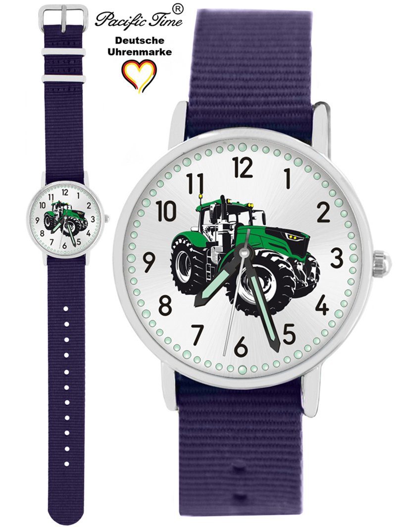Versand Gratis Mix violett Pacific Traktor und Quarzuhr Design - Kinder Time Wechselarmband, grün Armbanduhr Match