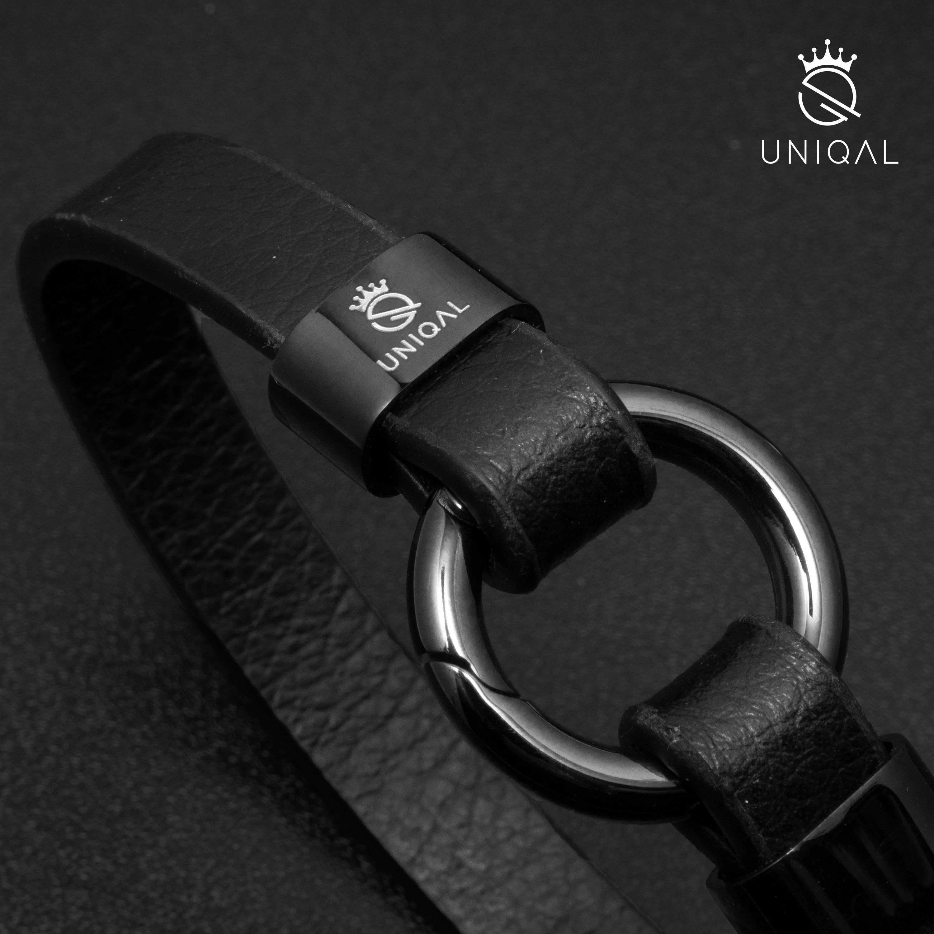 Style, UNIQAL.de Herren klassik simple, Echtleder, Lederarmband Schwarz handgefertigt) "OLAY" Casual (Edelstahl, Lederarmband