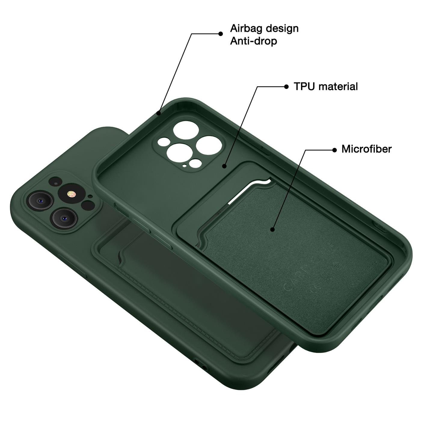 CoolGadget Handyhülle Schutzhülle mit Kartenfach für Apple iPhone 16 Pro Max 6,9 Zoll, Silikon Case Slim TPU Cover Tasche mit Aufbewahrung EC Karte Ausweis – Bild 5 von 5