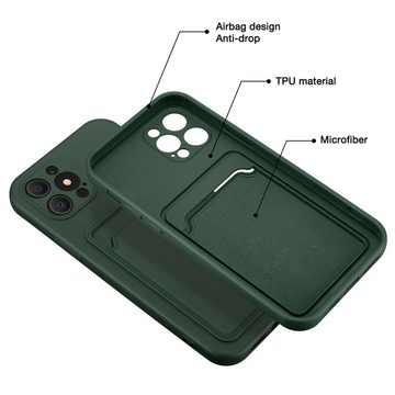 CoolGadget Handyhülle Grün als 2in1 Schutz Cover Set für das Apple iPhone 12 Pro Max 6,7 Zoll, 2x Glas Display Schutz Folie + 1x TPU Case Hülle für iPhone 12 Pro Max