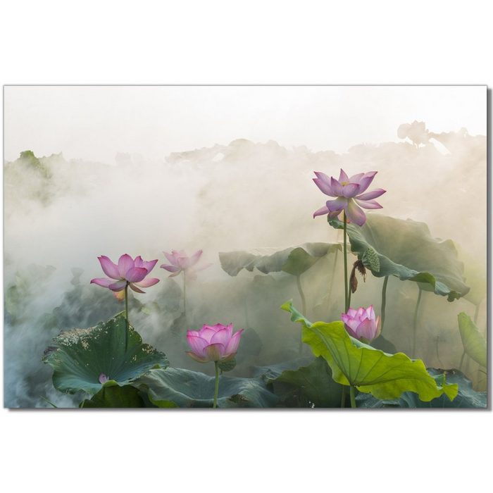 Victor (Zenith) Leinwandbild Lotusblüte Landschaften in 30x45 cm Wandbild Leinwand Blumen Landschaften