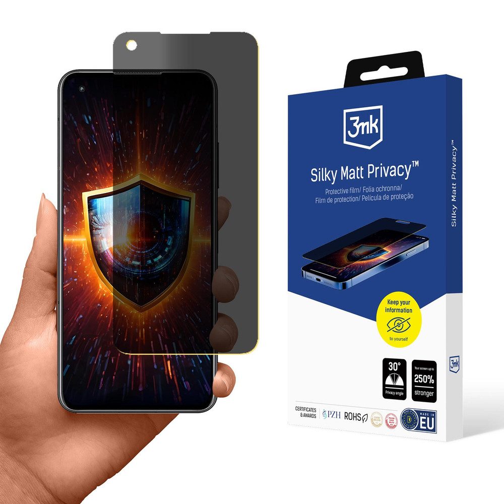 3MK Displayschutzfolie 3mk Silky Matt Privacy Matte Sichtschutzfolie für Asus Zenfone 10 für Asus Zenfone 10, Spar-Set, 1 Stück, Blickschutz, entspiegelt, kratzfest, Nassmontage