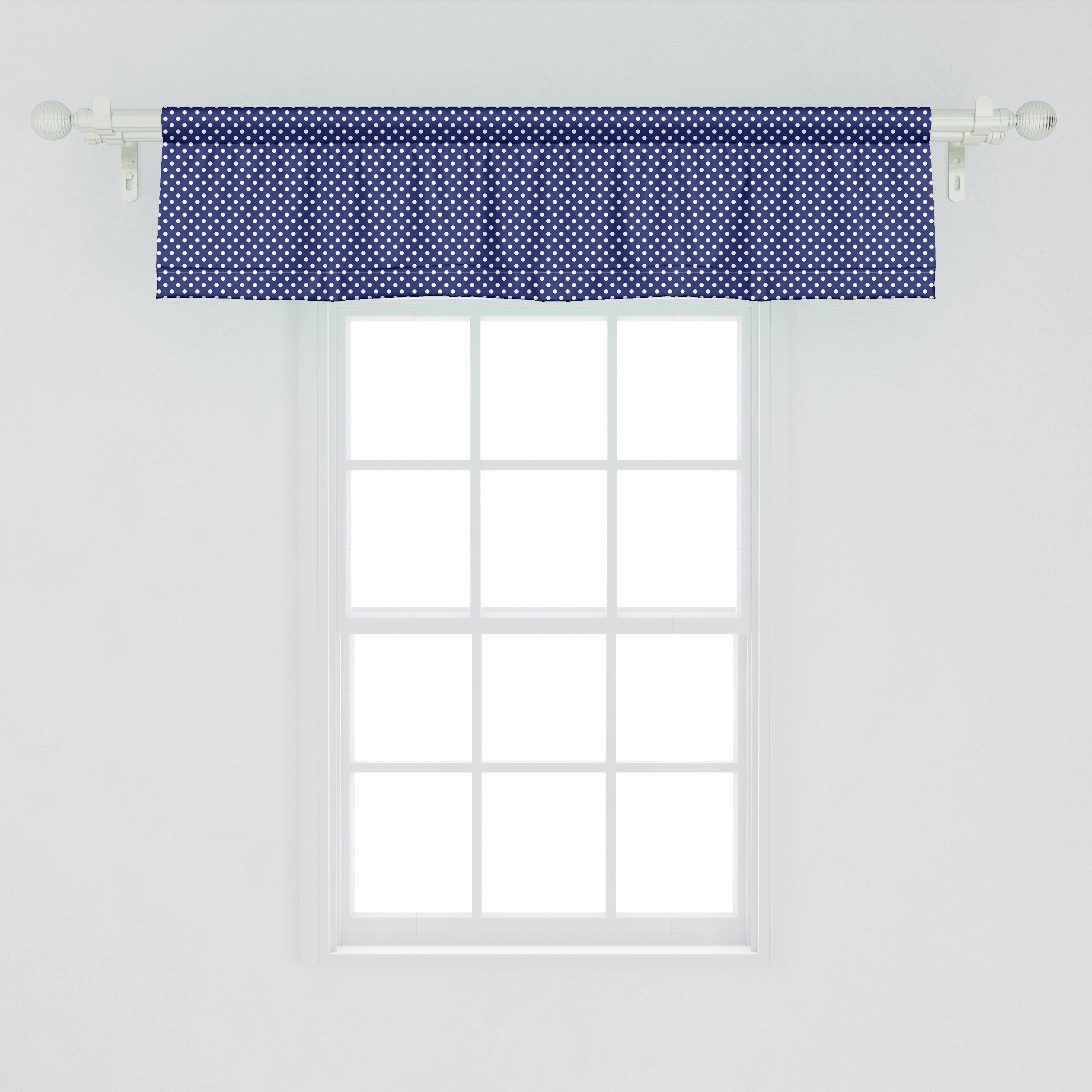 Navy Volant Stangentasche, Schlafzimmer Vorhang Nautical Microfaser, Küche mit Dekor Scheibengardine Abakuhaus, für blau Tupfen