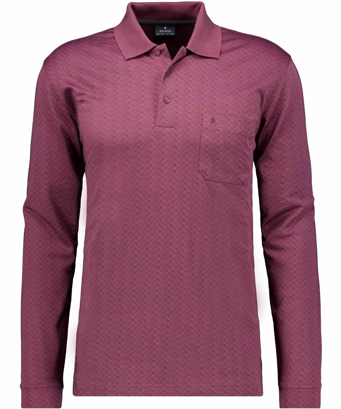 RAGMAN Langarm-Poloshirt
