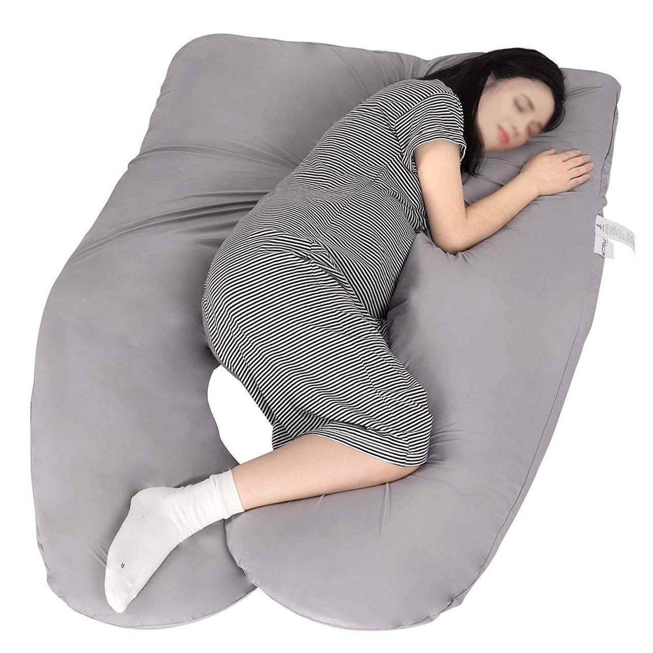 Woltu Seitenschläferkissen, Seitenschläferkissen Viskosefaser-Bezug U-Form