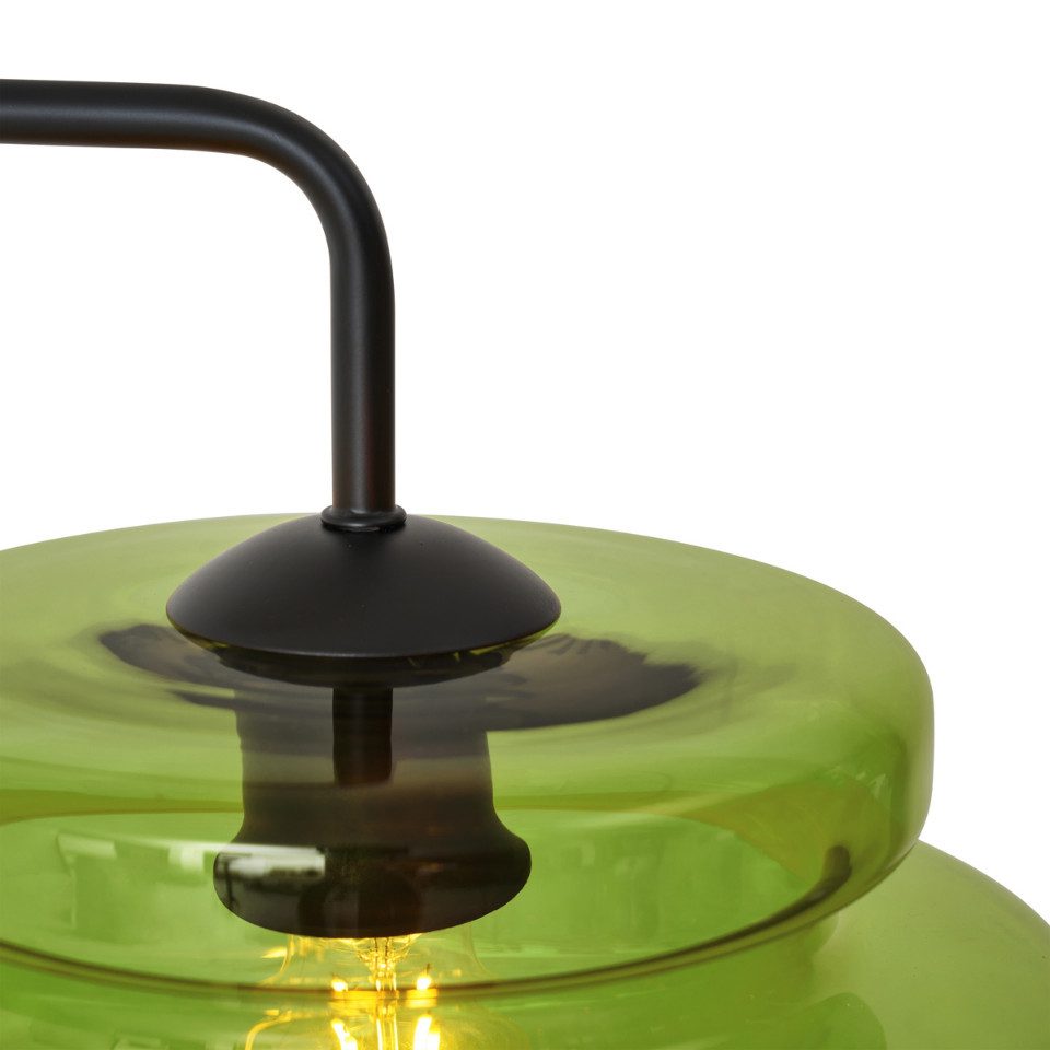 Qazqa Stehlampe Denise, ohne Leuchtmittel, Extra-Warmweiß, QAZQA Stehlampe, e27, Grün, Glas, Retro