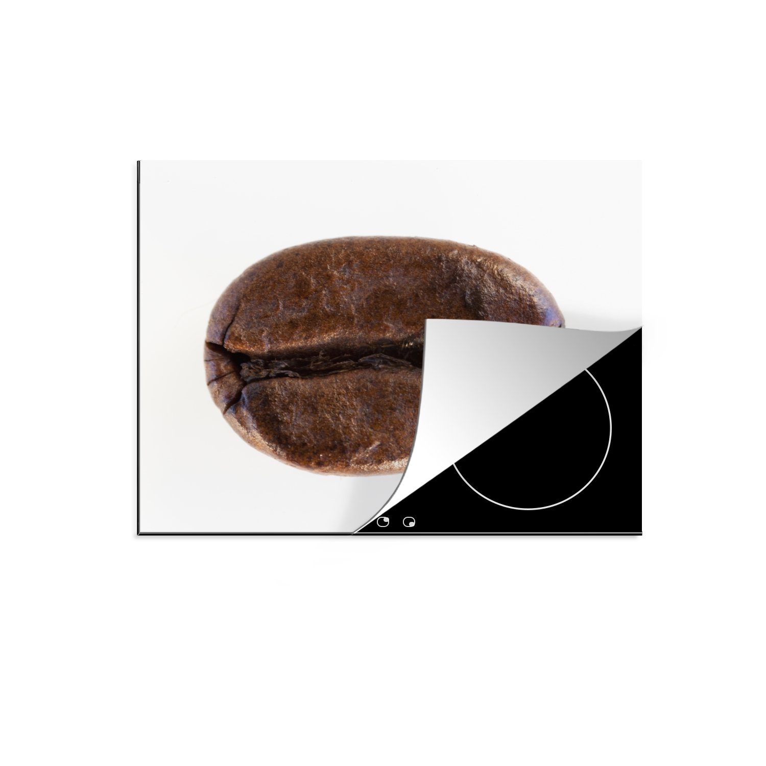 MuchoWow Herdblende-/Abdeckplatte Extreme Nahaufnahme geröstete Kaffeebohne mit kleinen Details, Vinyl, (1 tlg), 71x52 cm, Induktionskochfeld Schutz für die küche, Ceranfeldabdeckung