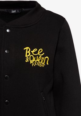 QueenKerosin Sweatjacke Bee Queen mit Reißverschlusstaschen