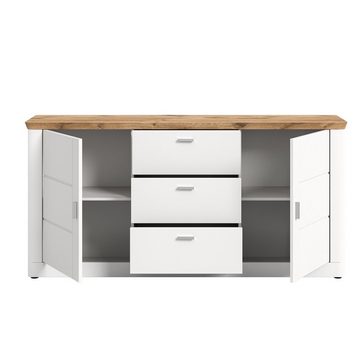 Newroom Sideboard Michalina, Sideboard weiß NB weiß matt MDF TZ Modern Kommode Highboard Wohnz...