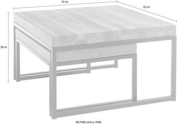 MCA furniture Couchtisch Lubao, 2-er Set Wohnzimmertisch in Massivholz Asteiche geölt
