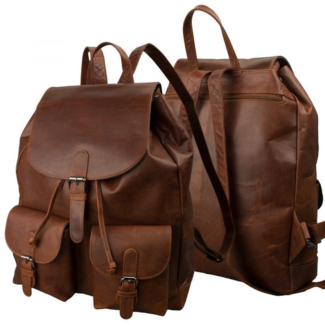 MF Rucksack Buffalo Wanderer - Großer Vintage Leder Rucksack, Bufallo Leder günstig online kaufen